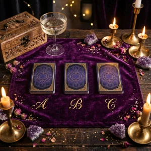 Amis lisant des cartes d'un jeu de tarot Rider Waite lors d'une soirée chaleureuse pour le Nouvel An.