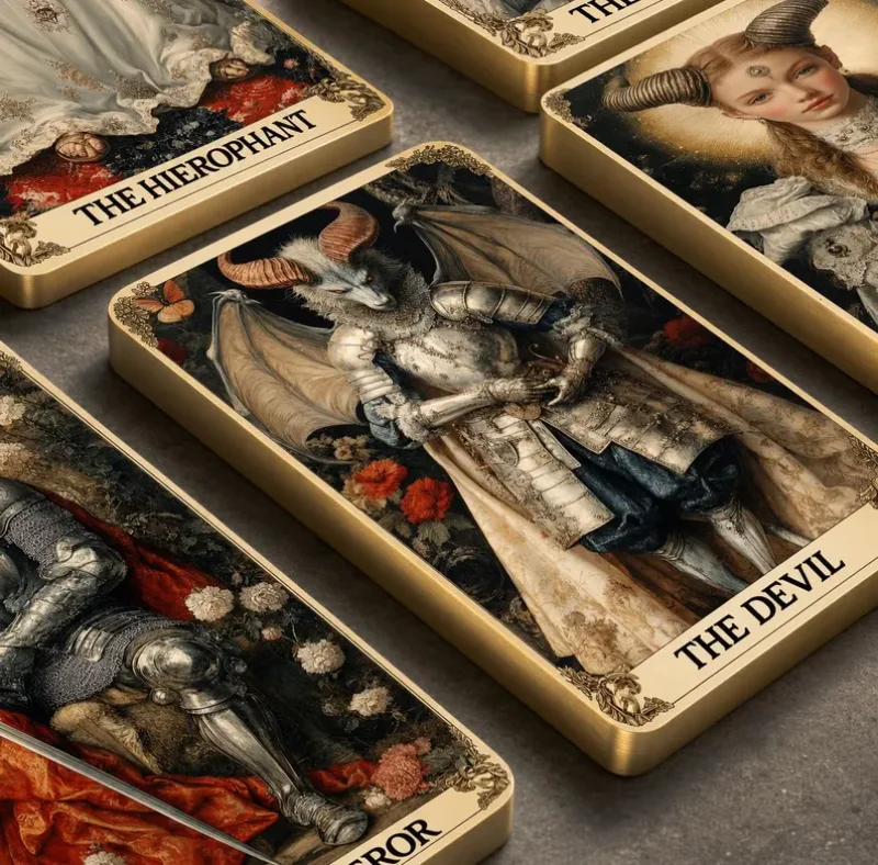 The Golden Age Tarot Deck – 78 Card Vintage Oil Painting Tarot Cards with Gold Foil Gilded Edges, Renaissance Fine Art Illustrations & Luxury Magnetic Keepsake Box for Tarot Reading, Divination & Collectors