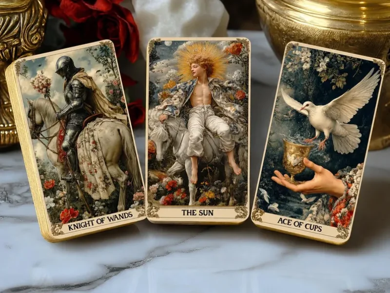 The Golden Age Tarot Deck – 78 Card Vintage Oil Painting Tarot Cards with Gold Foil Gilded Edges, Renaissance Fine Art Illustrations & Luxury Magnetic Keepsake Box for Tarot Reading, Divination & Collectors