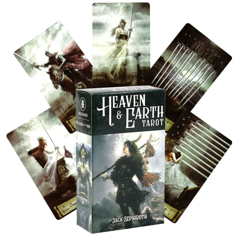 Heaven & Earth Tarot Deck - 78 Classic Fantasy Cards with Spiritual Artwork & Astrology Symbols for Divination, Mind Development & Interactive Play